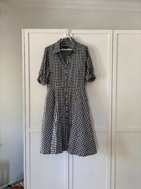 Sharagano gingham midi shirt dress (size 10)